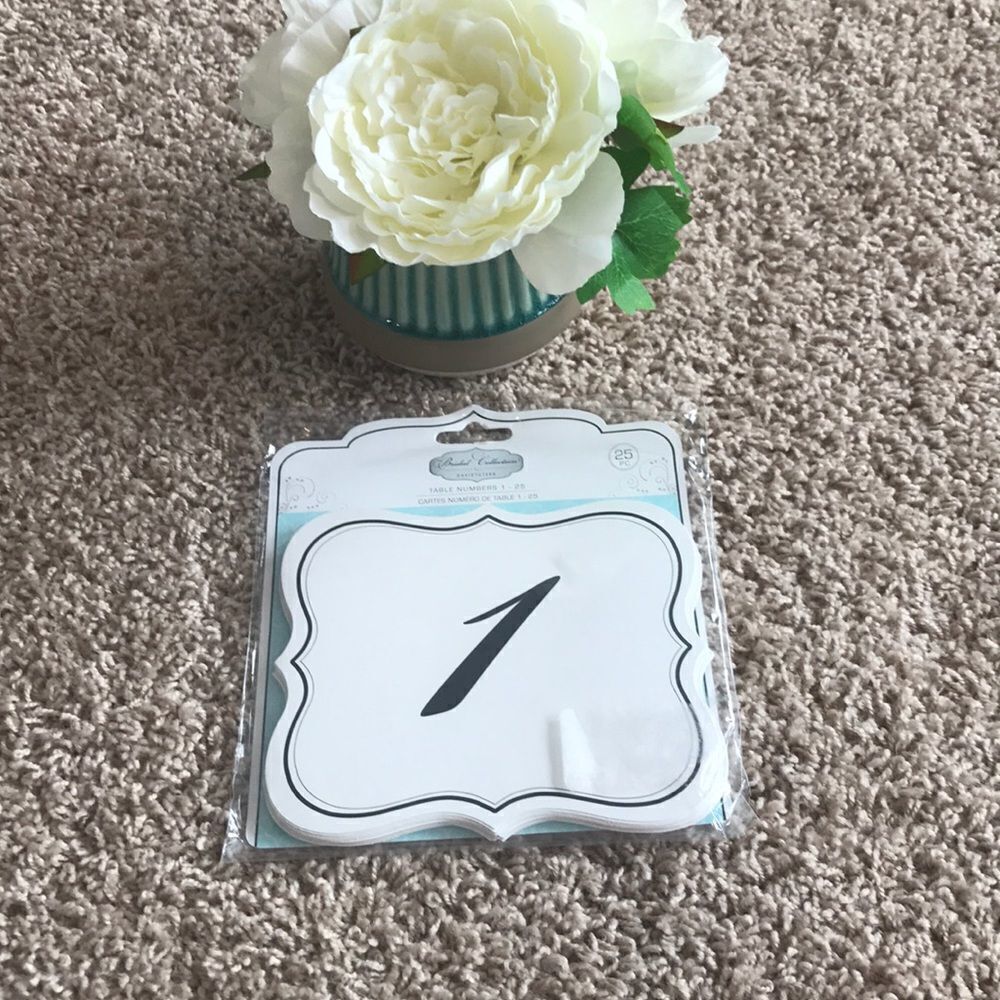 David Tutera Wedding Shower or Party Table Numbers 1-25